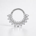 Titanium Rainbow CZ Septum Clicker detail 6