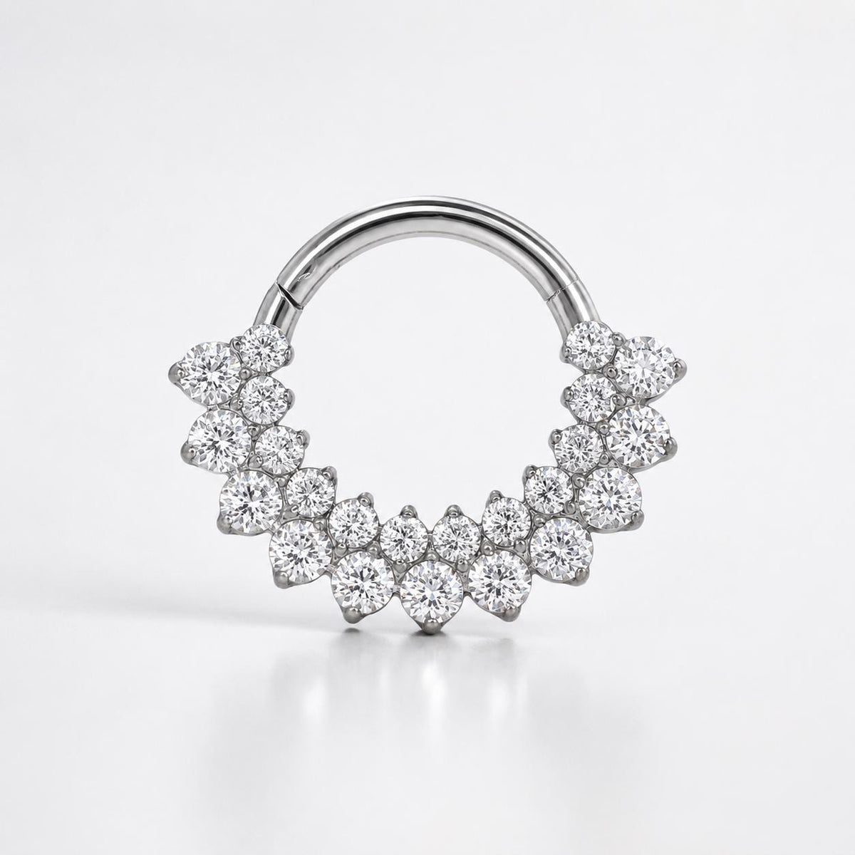 Titanium Rainbow CZ Septum Clicker detail 6