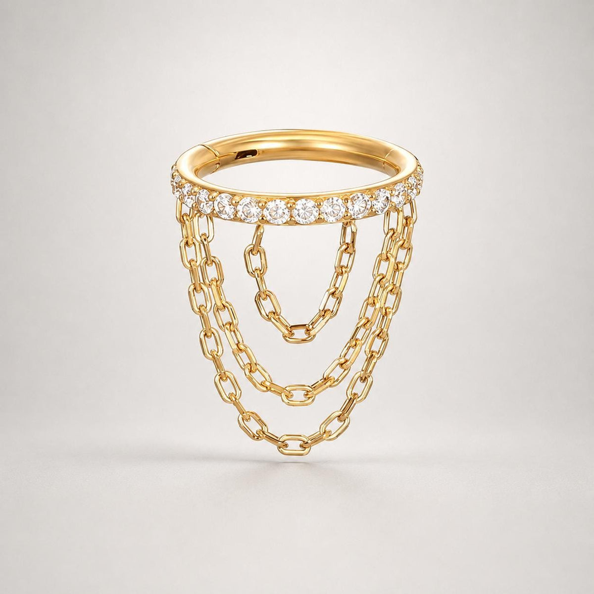 Titanium Triple Chain Septum Clicker detail 7