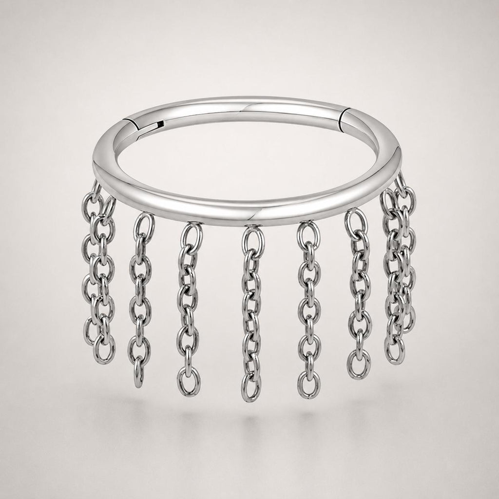 Titanium Triple Chain Septum Clicker detail 12