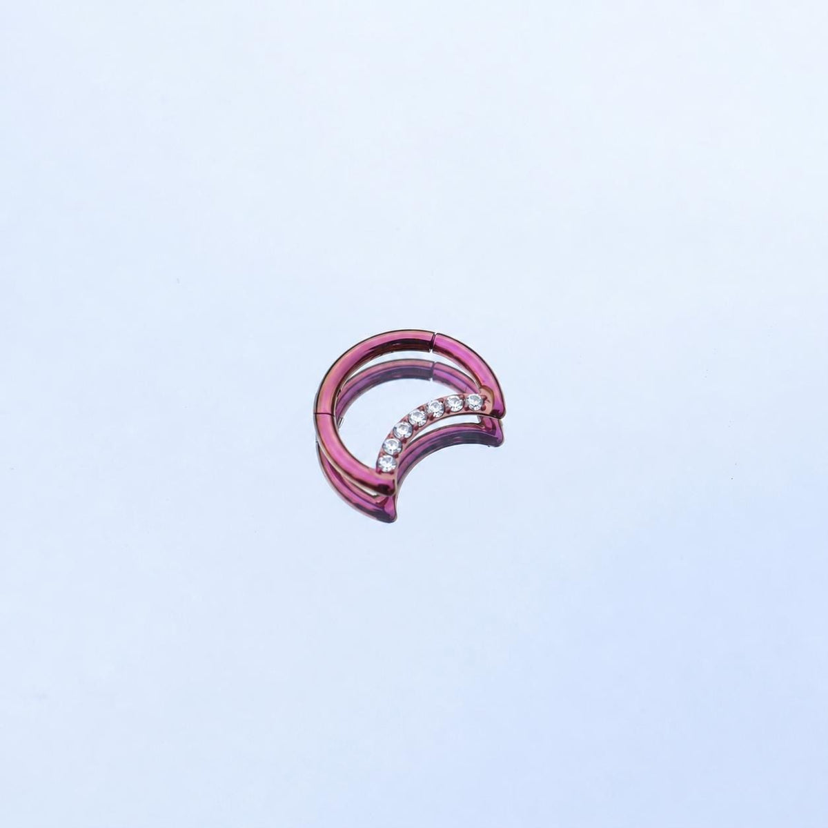 Titanium Crescent Moon Septum Clicker detail 5