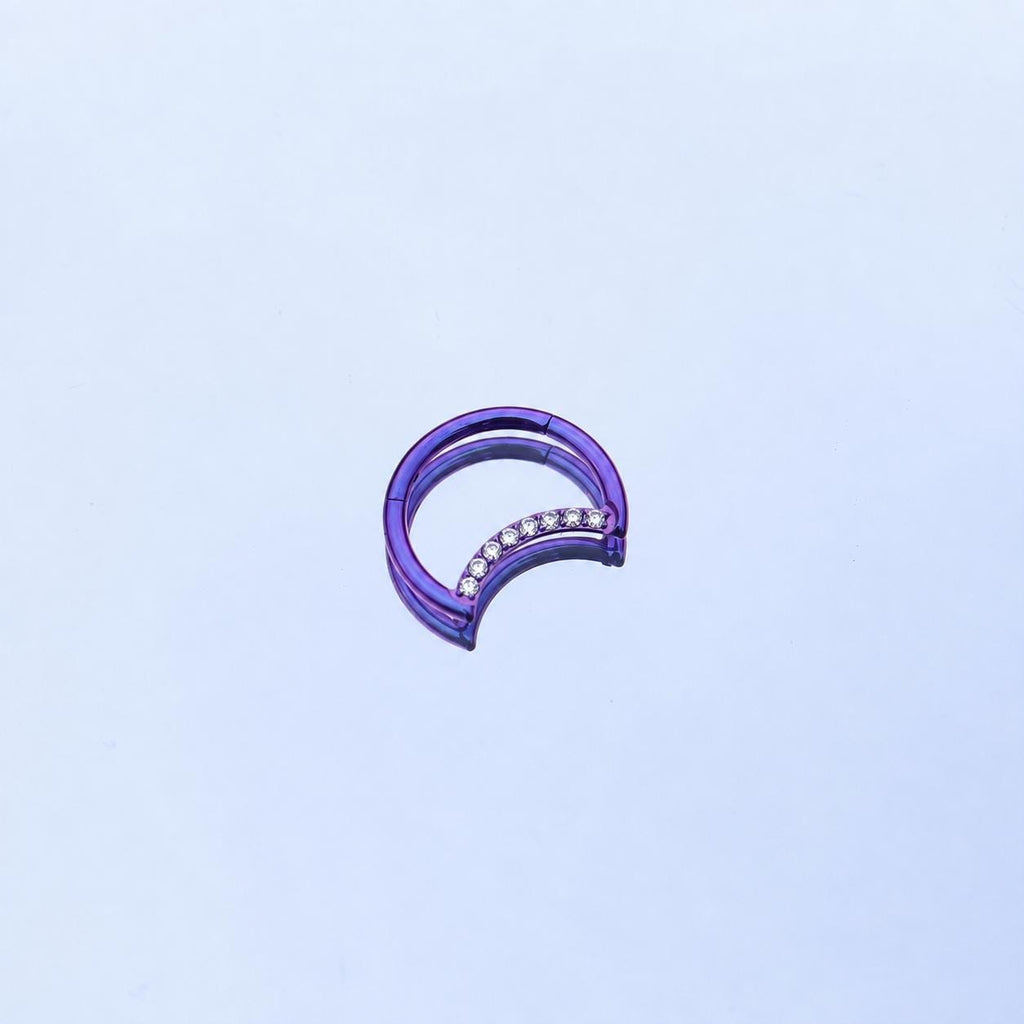 Titanium Crescent Moon Septum Clicker detail 7
