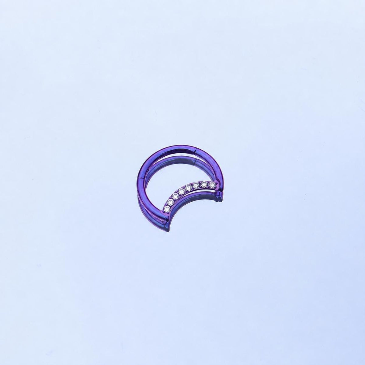 Titanium Crescent Moon Septum Clicker detail 7