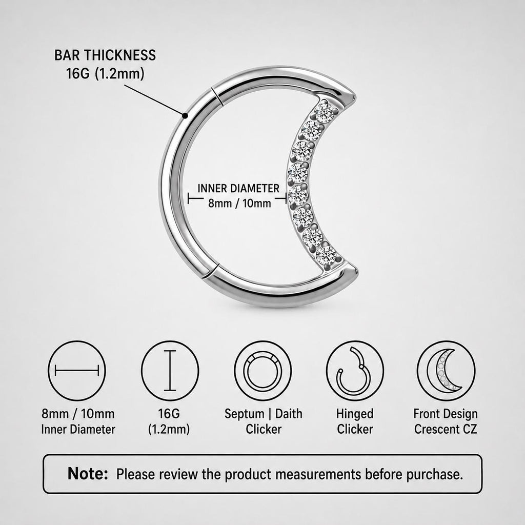 Titanium Crescent Moon Septum Clicker detail 9