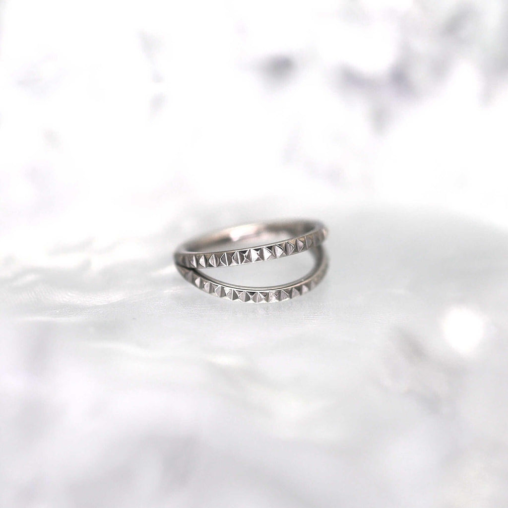 Titanium Double Hoop Studded Septum Clicker detail 3