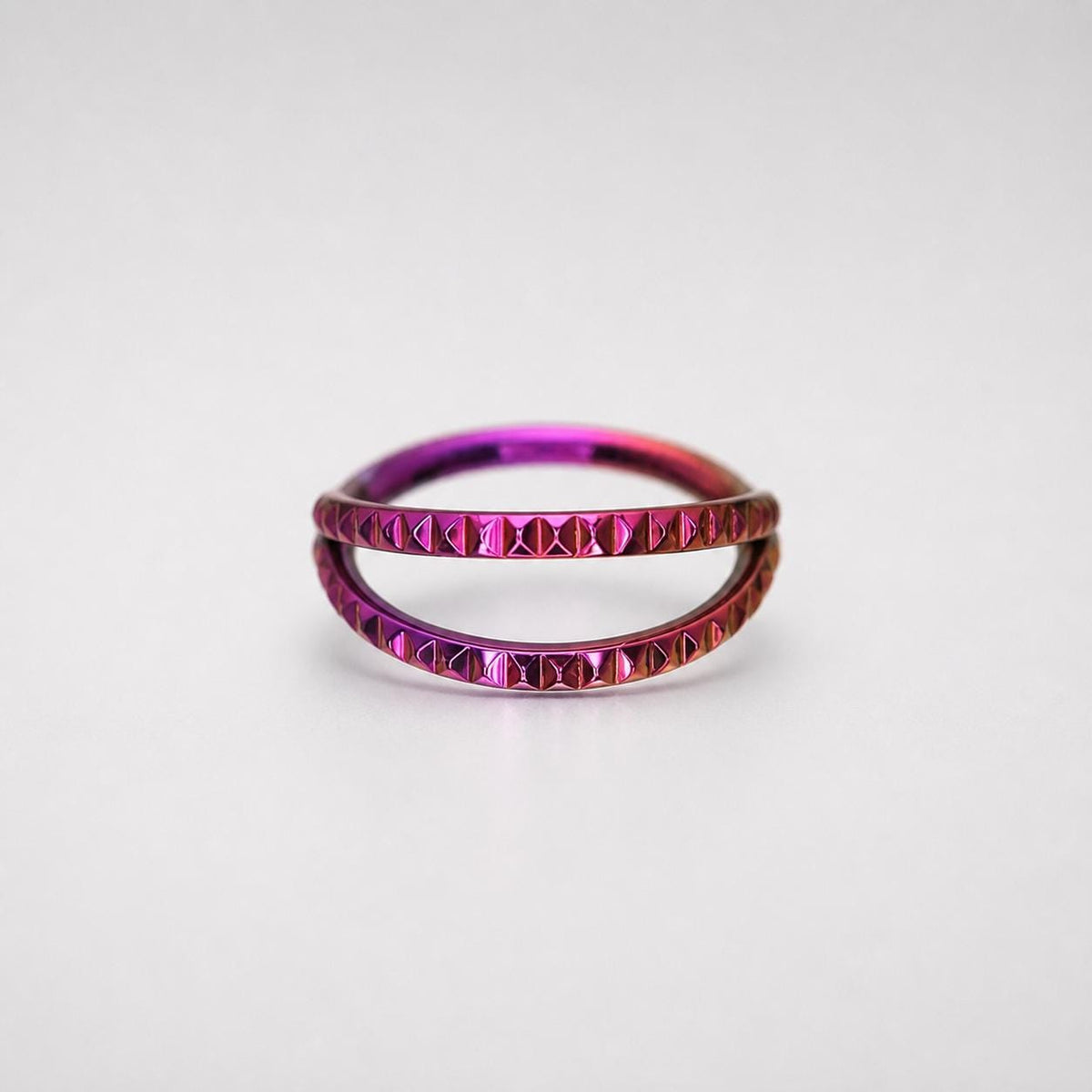 Titanium Double Hoop Studded Septum Clicker detail 6