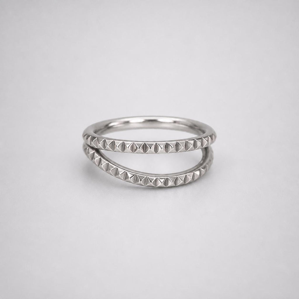 Titanium Double Hoop Studded Septum Clicker detail 7