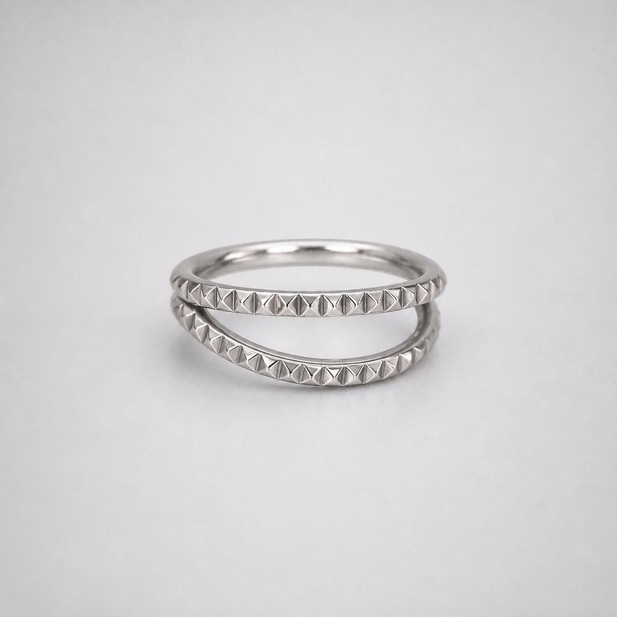 Titanium Double Hoop Studded Septum Clicker detail 7