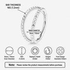 Titanium Double Hoop Studded Septum Clicker detail 9