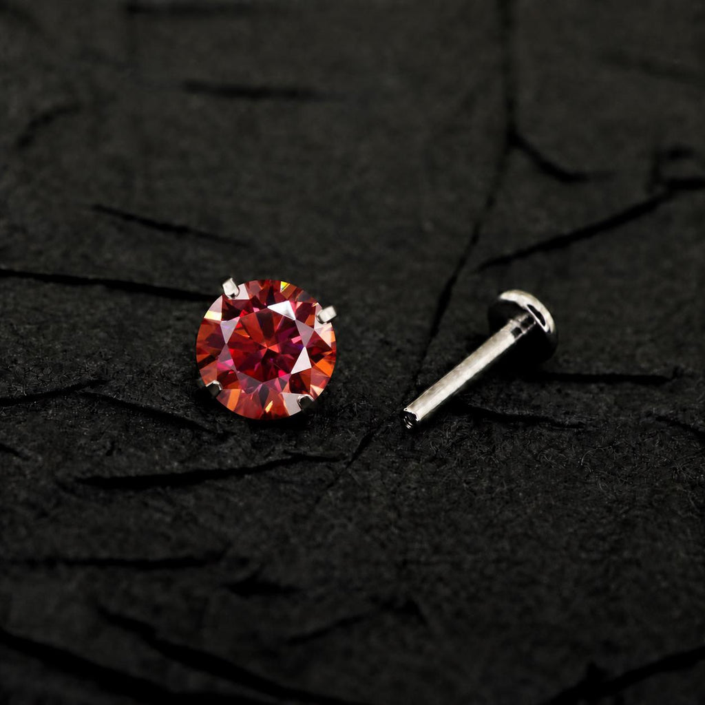 ETSY 4574941329 | IMAGE 3 | Crimson Moissanite Flat Back Stud
