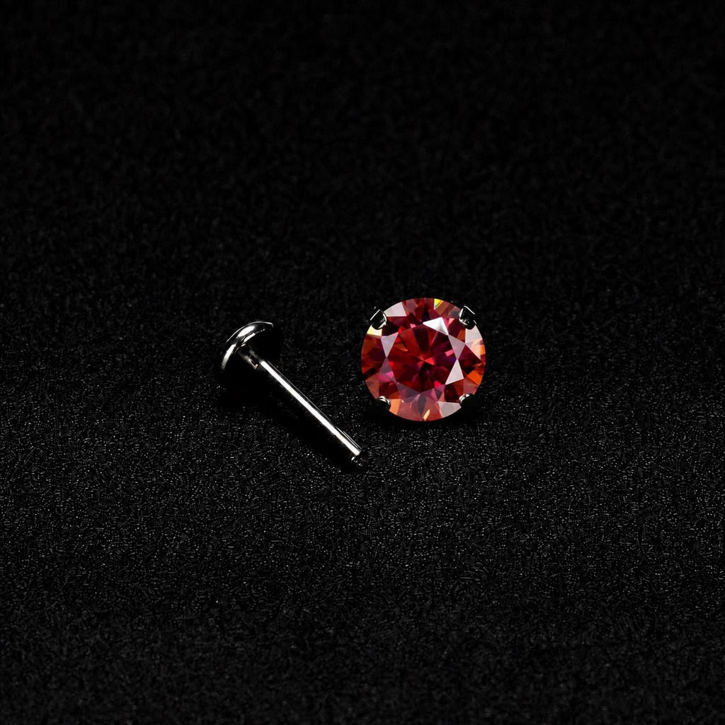 ETSY 4574941329 | IMAGE 5 | Crimson Moissanite Flat Back Stud