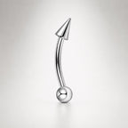 Twin Fang Titanium Eyebrow Barbell detail 7