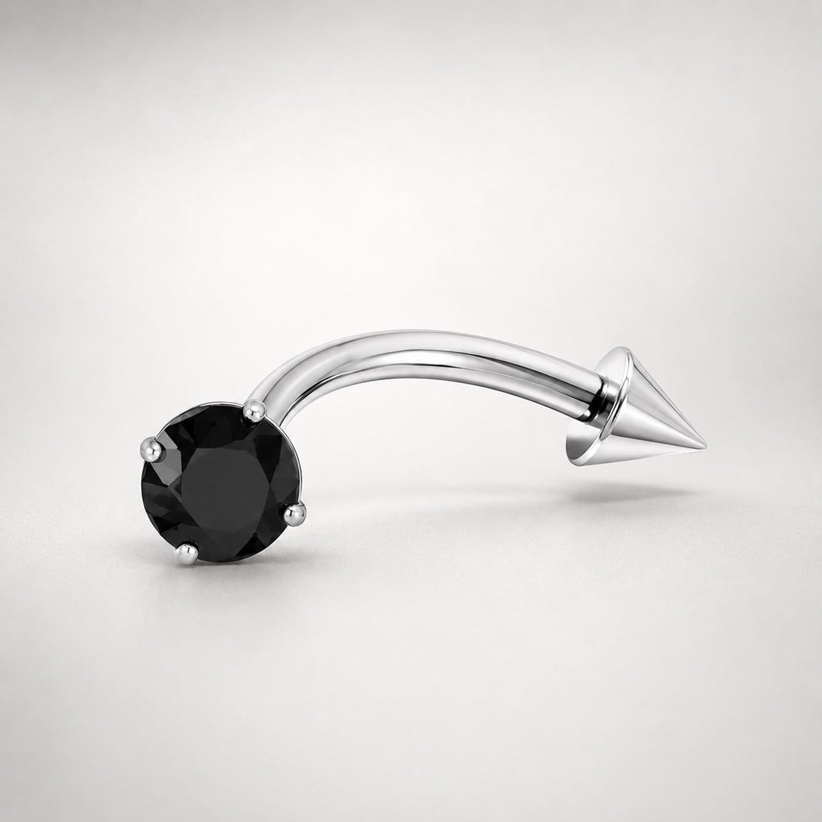 Clear CZ Spike Titanium Eyebrow Barbell detail 6