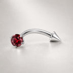 Clear CZ Spike Titanium Eyebrow Barbell detail 12