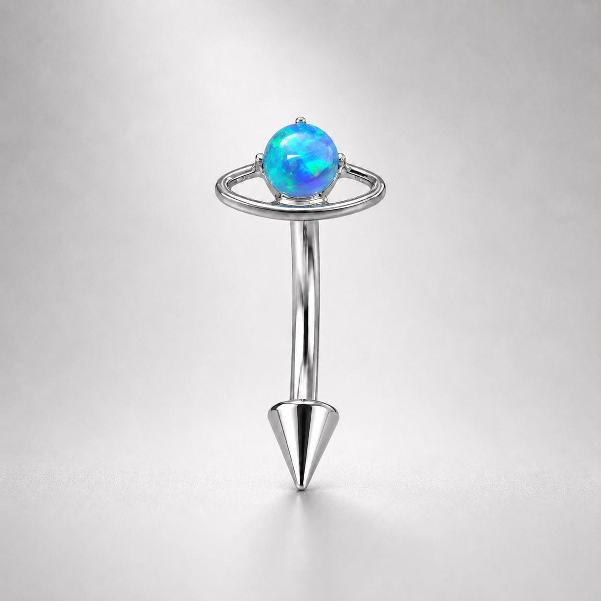Saturn Opal Titanium Eyebrow Barbell detail 5