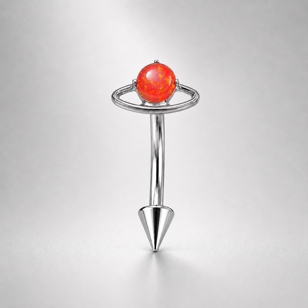 Saturn Opal Titanium Eyebrow Barbell detail 6