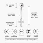 CZ Cross Titanium Eyebrow Barbell detail 6
