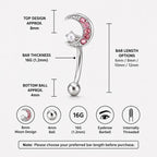 Moon Pearl CZ Titanium Eyebrow Barbell detail 7