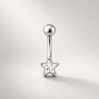 CZ Star Titanium Eyebrow Barbell detail 4