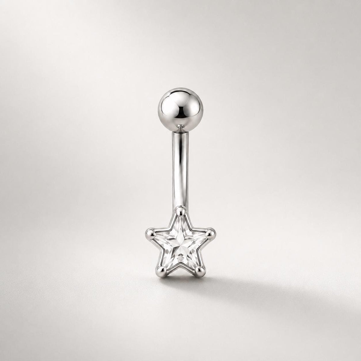 CZ Star Titanium Eyebrow Barbell detail 4