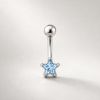 CZ Star Titanium Eyebrow Barbell detail 6