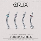 Pavé CZ Spike Titanium Eyebrow Barbell