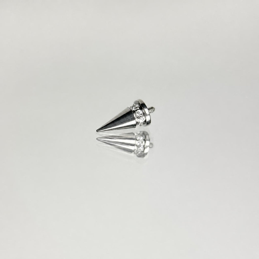 Pavé CZ Spike Titanium Eyebrow Barbell detail 3