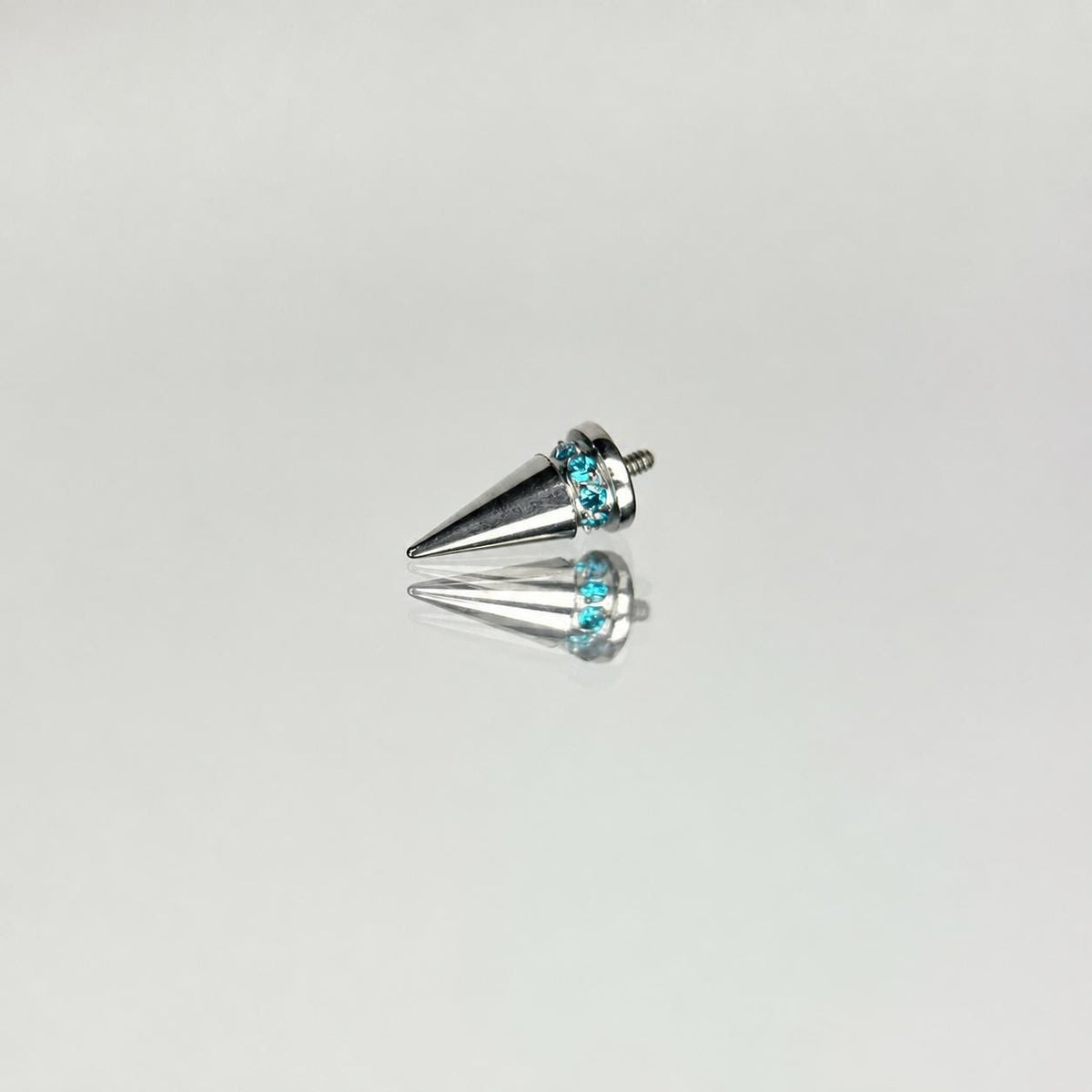Pavé CZ Spike Titanium Eyebrow Barbell detail 4