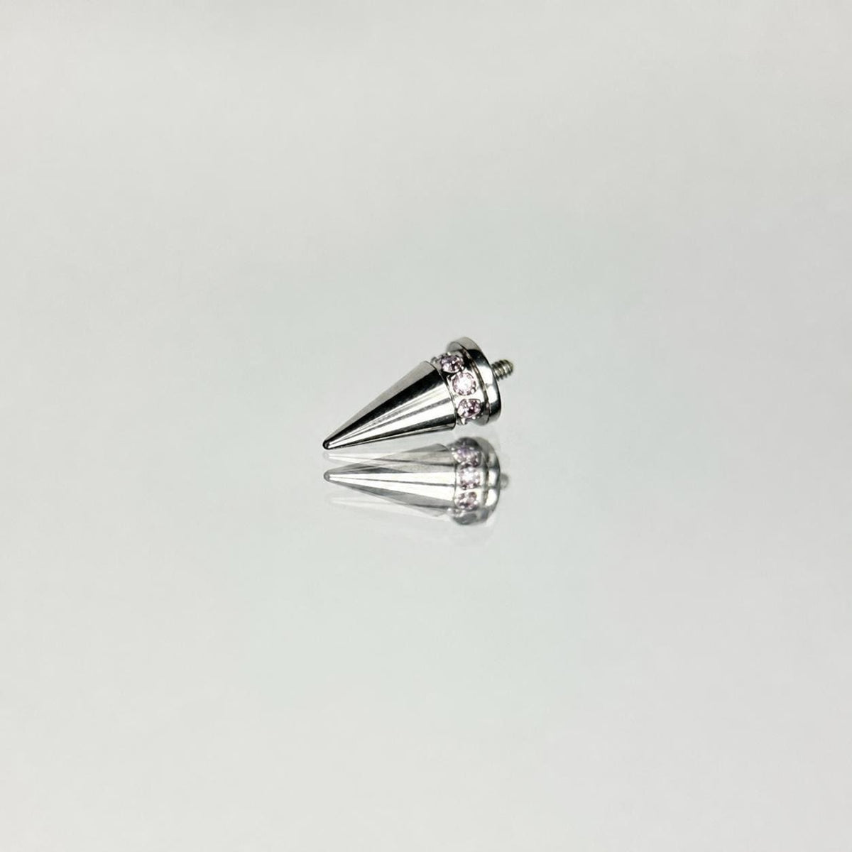 Pavé CZ Spike Titanium Eyebrow Barbell detail 6