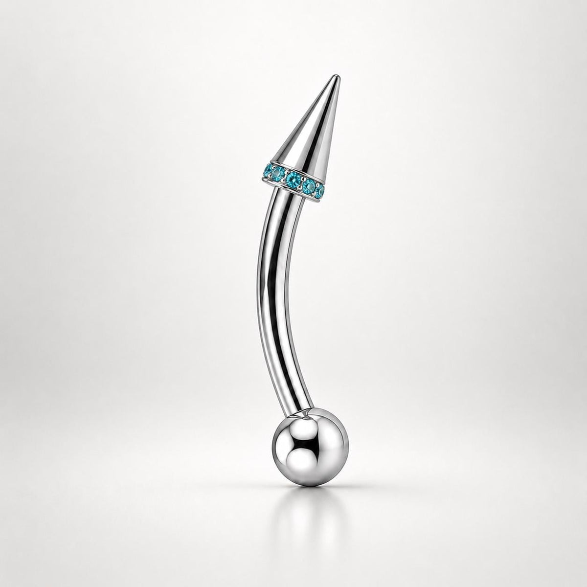 Pavé CZ Spike Titanium Eyebrow Barbell detail 7