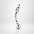 Pavé CZ Spike Titanium Eyebrow Barbell detail 8