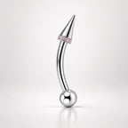 Pavé CZ Spike Titanium Eyebrow Barbell detail 8