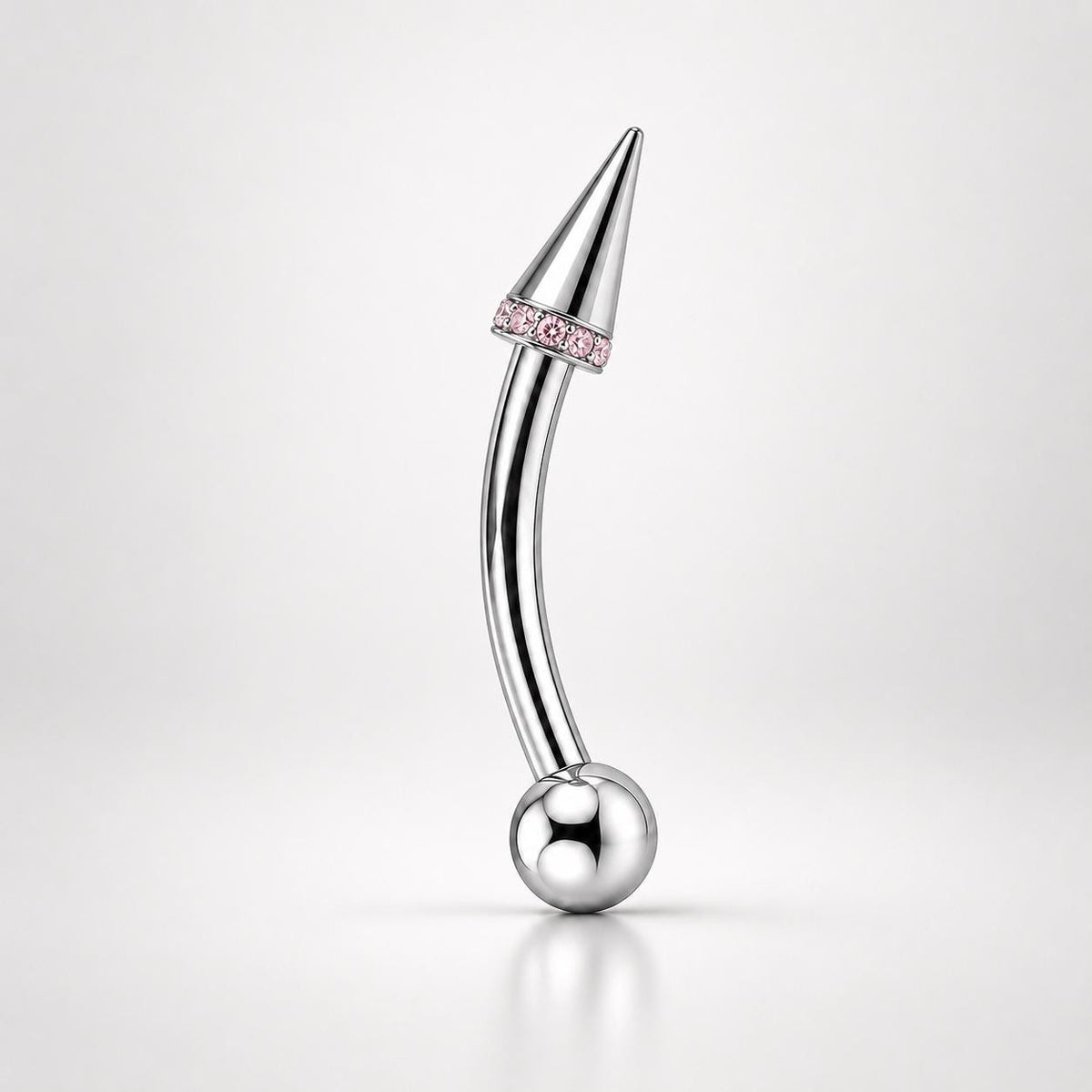 Pavé CZ Spike Titanium Eyebrow Barbell detail 8