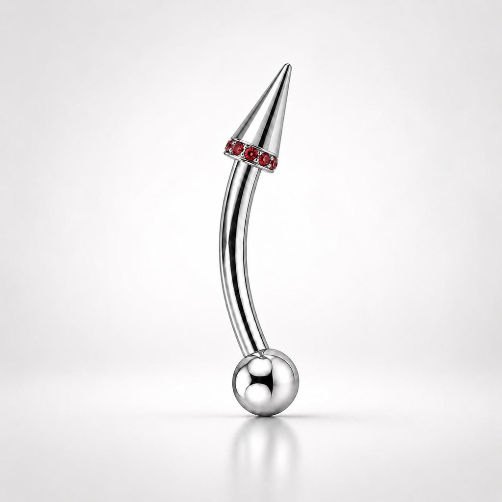 Pavé CZ Spike Titanium Eyebrow Barbell detail 9