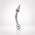 Pavé CZ Spike Titanium Eyebrow Barbell detail 9