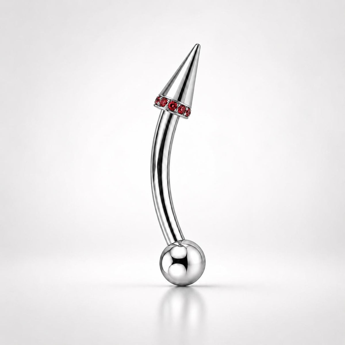 Pavé CZ Spike Titanium Eyebrow Barbell detail 9