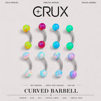 Opal Ball Titanium Eyebrow Barbell