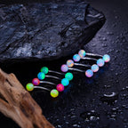 Opal Ball Titanium Eyebrow Barbell detail 3