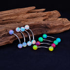 Opal Ball Titanium Eyebrow Barbell detail 4