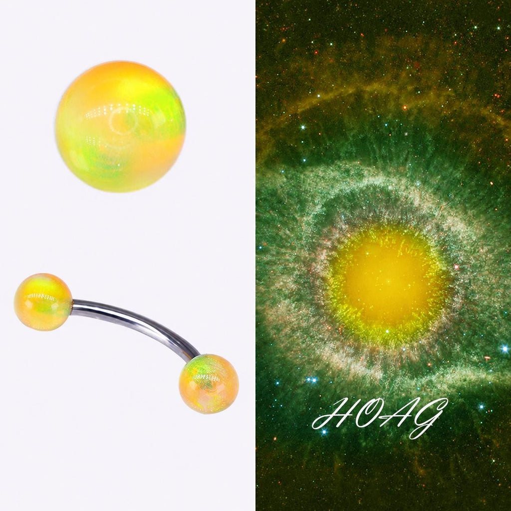 Opal Ball Titanium Eyebrow Barbell detail 8