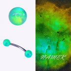 Opal Ball Titanium Eyebrow Barbell detail 9