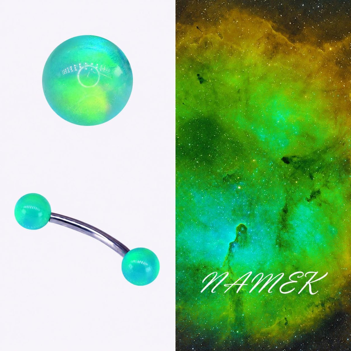 Opal Ball Titanium Eyebrow Barbell detail 9