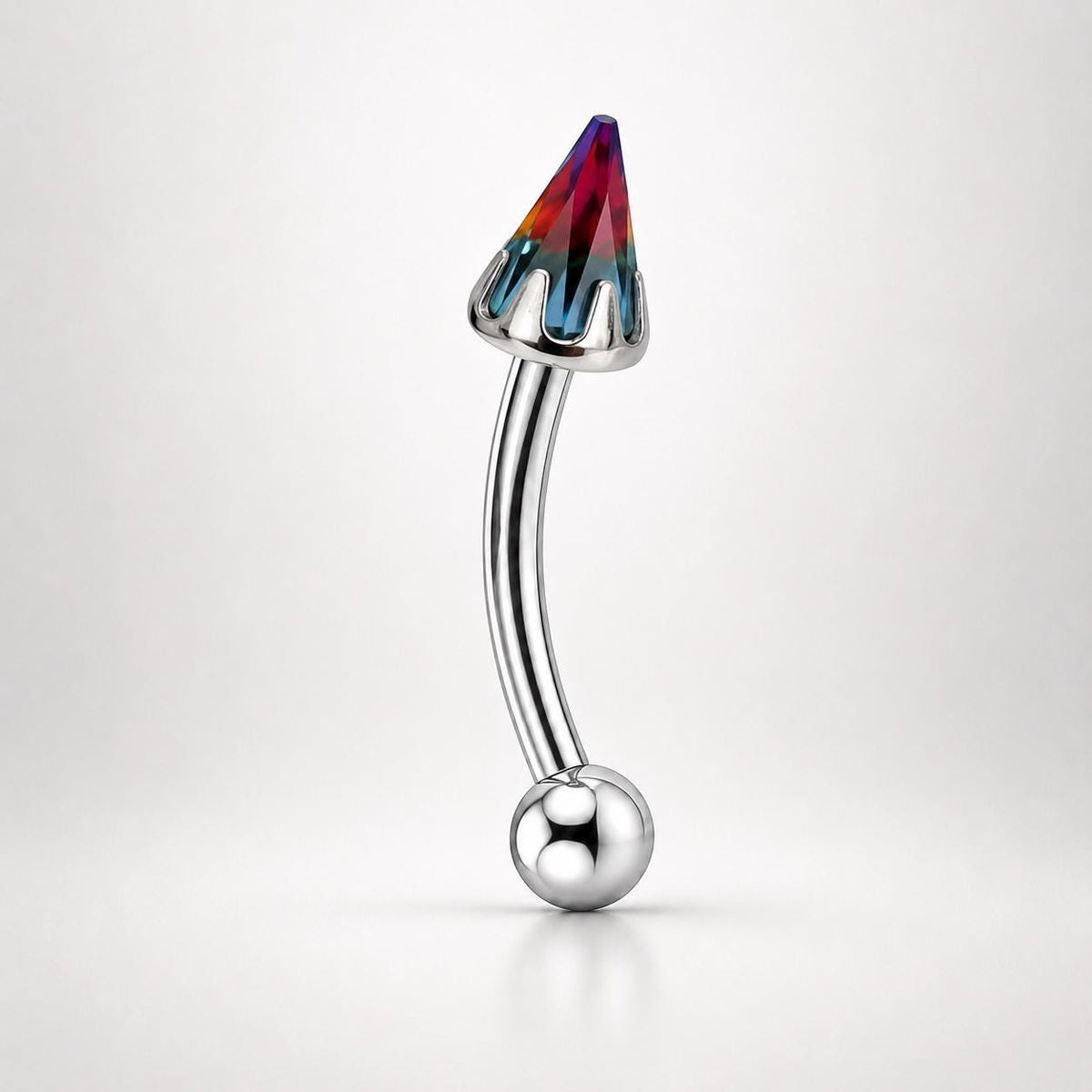 Crystal Spike Titanium Eyebrow Barbell detail 7