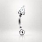 Crystal Spike Titanium Eyebrow Barbell detail 9