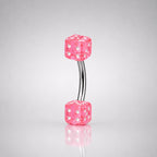 Colorful Dice Titanium Eyebrow Barbell detail 3