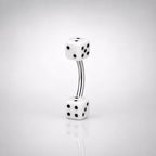 Colorful Dice Titanium Eyebrow Barbell detail 4