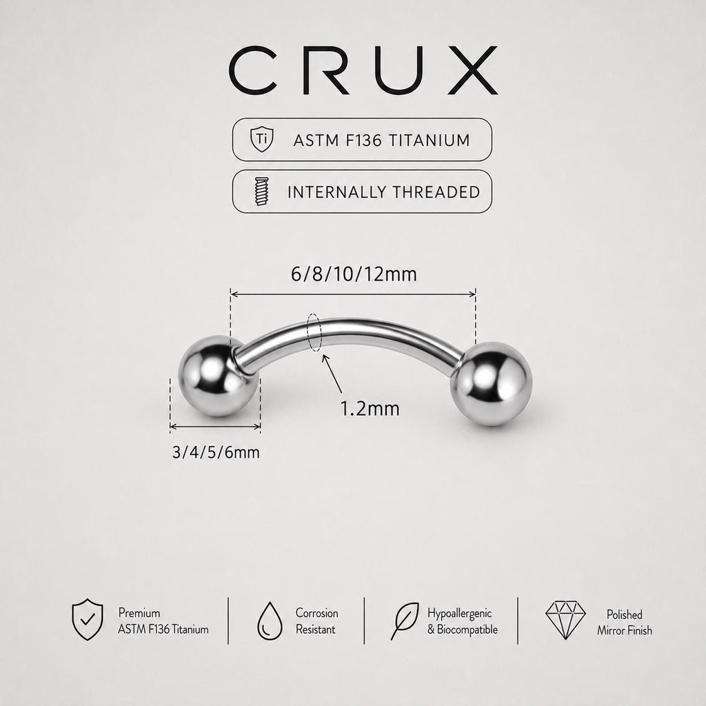 Classic Titanium Curved Barbell detail 11