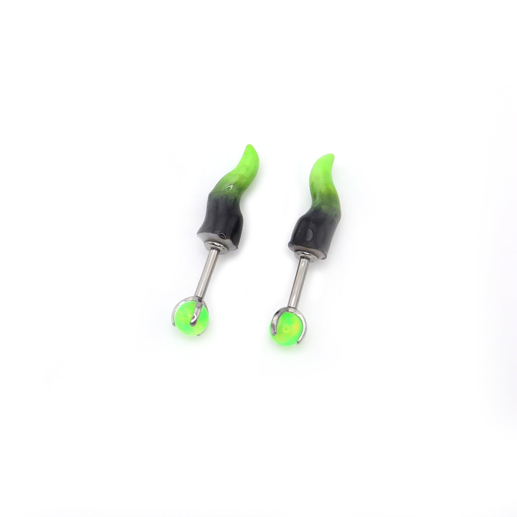 CRUX - PAIR OF Satan Demon Horn Titanium Cartilage Studs - product image 2