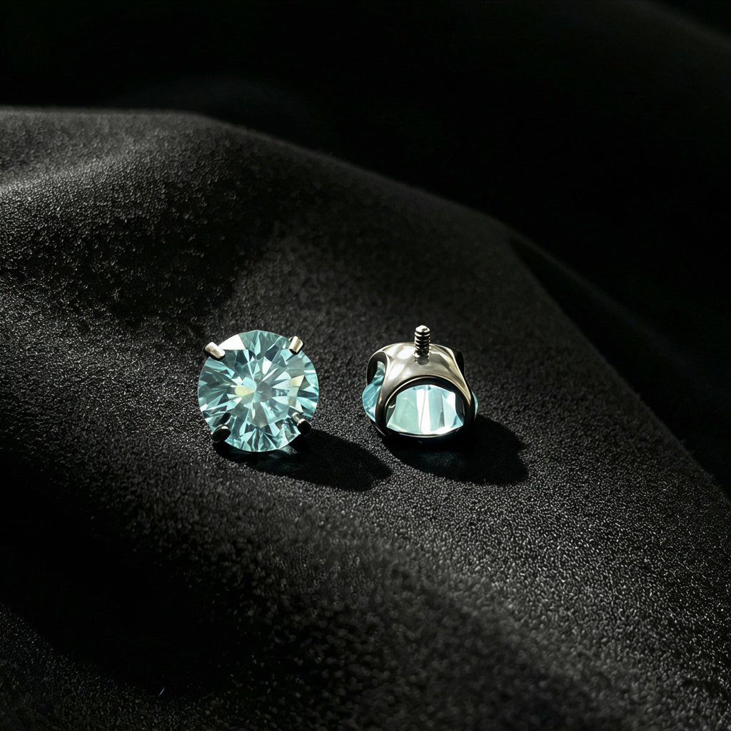 ETSY 4553729999 | IMAGE 3 | Emerald Green Moissanite Flat Back Stud