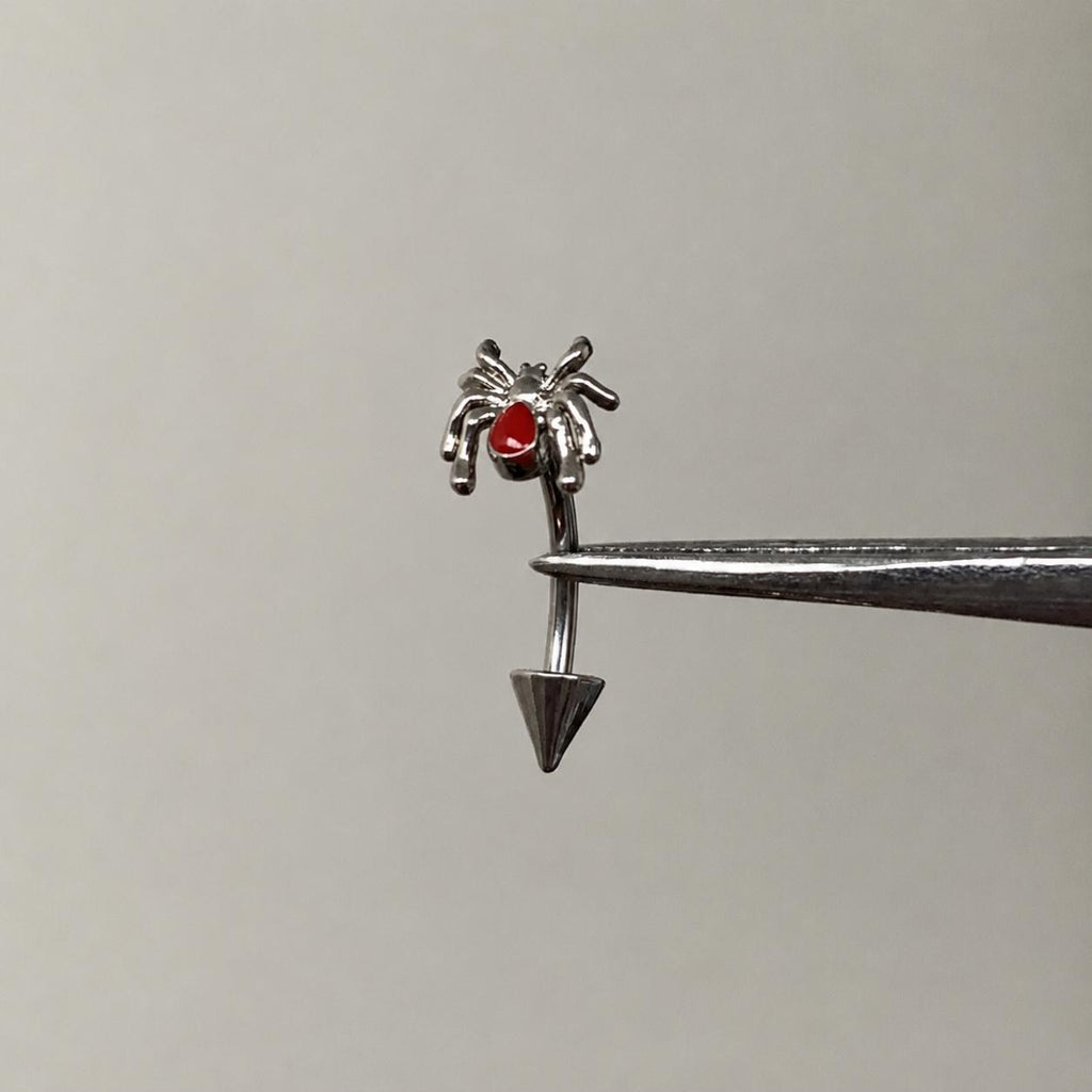 ETSY 4529721904 | IMAGE 2 | Red Gem Spider Titanium Eyebrow Barbell